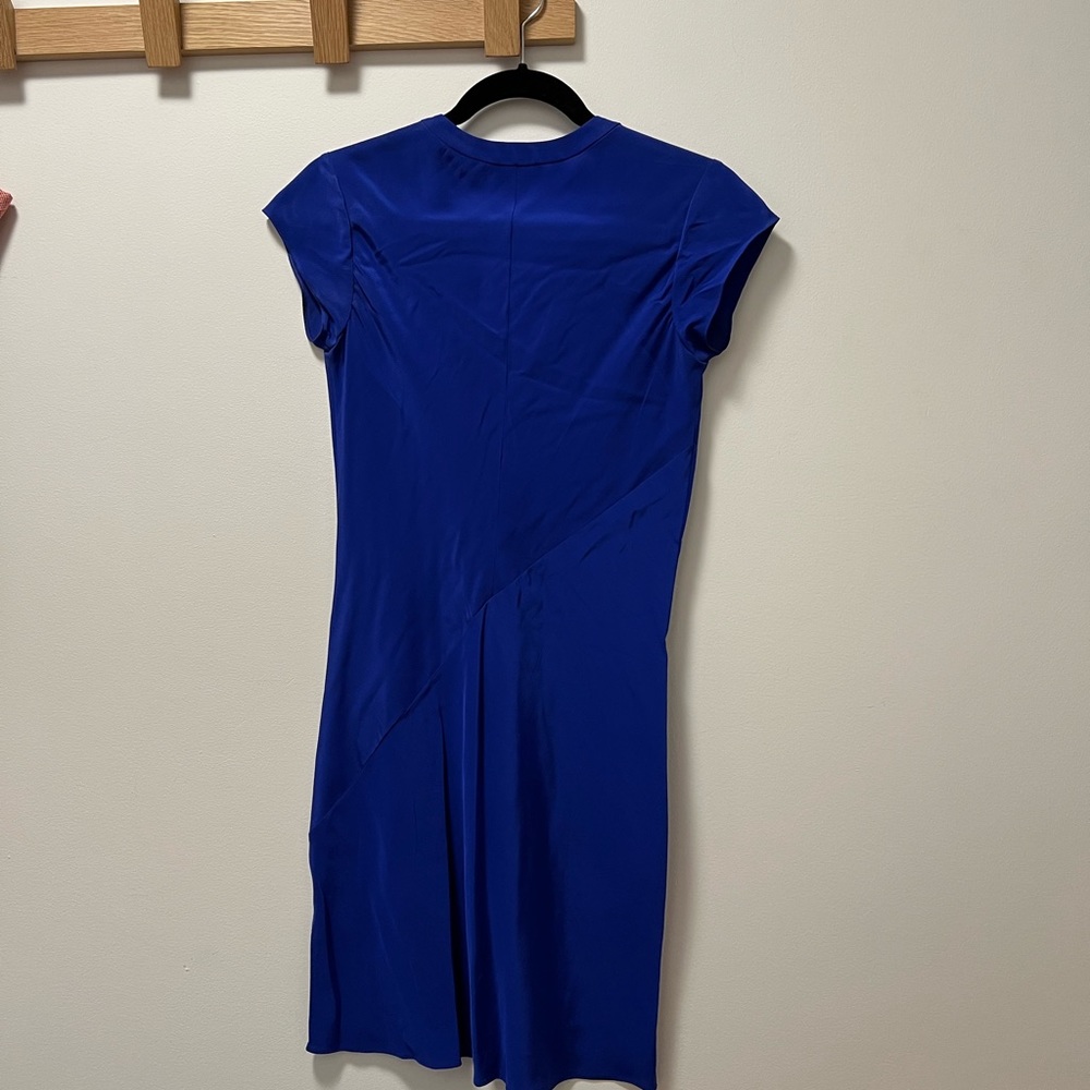 t babaton silk dress Aritzia T. Babaton Silk Dress Womens S Navy Blue Stretch Crepe Neutral Classic